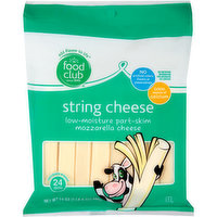 Food Club Mozzarella Low-Moisture Part-Skim String Cheese, 24 Ounce