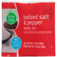 Food Club Iodized Salt & Pepper Shaker Set, 5 Ounce