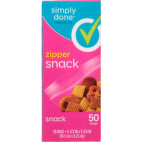 Simply Done Snack Bags, Zipper, 50 Each