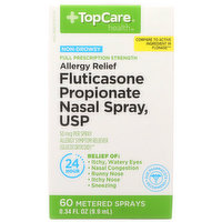 TopCare Full Prescription Strength Allergy Relief Non-Drowsy Fluticasone Propionate (Glucocorticoid) Usp 50 Mcg Allergy Symptom Reliever Nasal Spray, 0.34 Fluid ounce