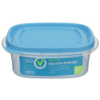 Simply Done Durable Square Entree Container & Lid, 55.7 Fluid ounce
