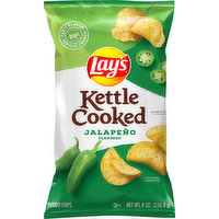 Lay's Potato Chips, Jalapeno Flavored, Kettle Cooked, 8 Ounce