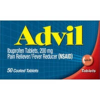 Advil Ibuprofen, 200 mg, Coated Tablets, 50 Each