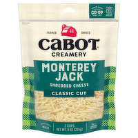 Cabot Creamery Shredded Cheese, Monterey Jack, Classic Cut, 8 Ounce