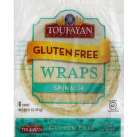 Toufayan Wraps, Gluten Free, Spinach, 6 Each