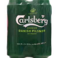 Carlsberg Beer, Danish Pilsner, 4 Each