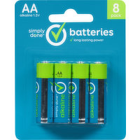 Simply Done Batteries, Alkaline, AA, 8 Pack, 8 Each