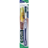 GUM Toothbrush, Super Tip, Regular, Medium 462, Bonus, 1 Each