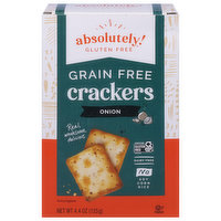 Absolutely! Gluten Free Crackers, Grain Free, Onion, 4.4 Ounce