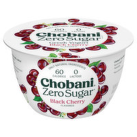 Chobani Yogurt, Greek, Nonfat, Zero Sugar, Black Cherry Flavored, 5.3 Ounce