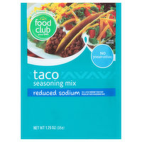 Food Club Seasoning Mix, Reduced Sodium, Taco, 1.25 Ounce