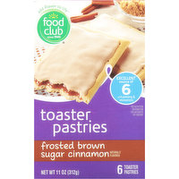 Food Club Toaster Pastries, Frosted Brown Sugar Cinnamon, 6 Each