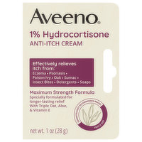 Aveeno Anti-Itch Cream, Maximum Strength Formula, 1 Ounce