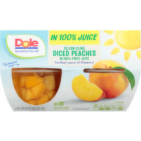 Dole Diced Peaches, Yellow Cling, 4 Each