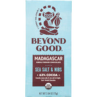 Beyond Good Single Origin Chocolate, Madagascar, Sea Salt & Nibs, 63% Cocoa, 2.64 Ounce
