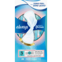 Always Pads, Flexi-Wings, Extra Heavy Flow, Unscented, Size 3, 28 Each