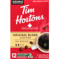 Tim Hortons Coffee, Medium Roast, Original Blend, K-Cup Pods, 12 Each