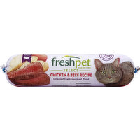 Freshpet Cat Food, Grain Free, Chicken & Beef Recipe, Gourmet Pate, 1 Pound