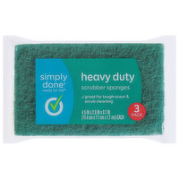 Simply Done Scrubber Sponges, Heavy Duty, 3 Pack, 3 Each