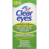 Clear Eyes Itchy Eye Relief, Maximum, 0.5 Ounce