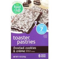 Food Club Toaster Pastries, Frosted Cookies & Creme, 6 Each
