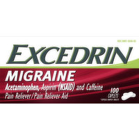 Excedrin Pain Reliever/Pain Reliever Aid, Migraine, Caplets, 100 Each