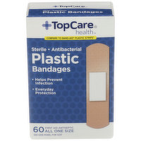 TopCare Antibacterial Plastic First Aid Antiseptic All One Size Bandages, 1 Each