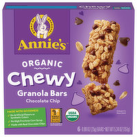 Annie's Granola Bars, Organic, Chocolate Chip, Chewy, 6 Each