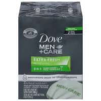 Dove Men+Care Hand & Body + Face + Shave Bar, Extra Fresh, Refreshing, 3-n-1, 2 Each