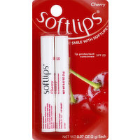 Softlips Lip Protectant/Sunscreen, Cherry, SPF 20, 2 Each