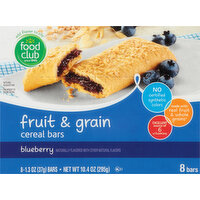 Food Club Cereal Bars, Fruit & Grain, Blueberry, 8 Each