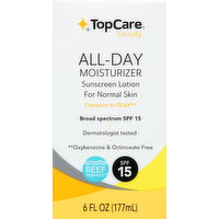 TopCare Sunscreen Lotion, All-Day Moisturizer, Broad Spectrum SPF 15, 6 Fluid ounce