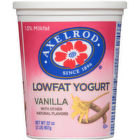 Axelrod Vanilla Lowfat Yogurt, 32 Ounce