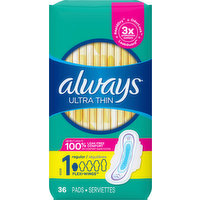 Always Pads, Flexi-Wings, Regular, Size 1, 36 Each