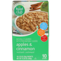 Food Club Apples & Cinnamon Instant Oatmeal, 12.35 Ounce