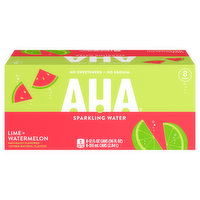 AHA Sparkling Water, Lime + Watermelon, 8 Each