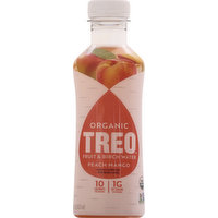 Treo Fruit & Birch Water, Organic, Peach Mango, 16 Ounce