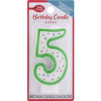 Betty Crocker Birthday Candle, Numeral 5, 3 Inch, 1 Each