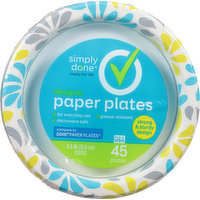 Simply Done Paper Plates, Designer, 8.5 Inch, 45 Each