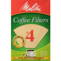 Melitta Coffee Filters, Super Premium, Natural Brown, 100 Each