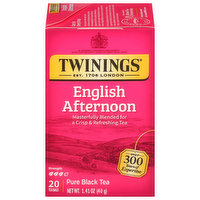 Twinings Black Tea, English Afternoon, Pure, Tea Bags, 20 Each