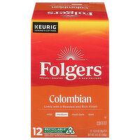 Folgers Coffee, Medium, Colombian, K-Cup Pods, 12 Each