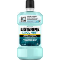 Listerine Mouthwash, Zero Alcohol, Cool Mint, 1.05 Pint