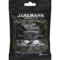 Jakemans Throat & Chest, Lozenges, Anise Flavored, 30 Each