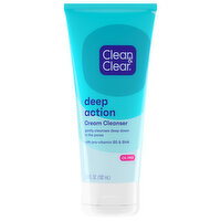 Clean & Clear Cream Cleanser, Deep Action, 6.5 Fluid ounce