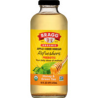 Bragg Apple Cider Vinegar, Organic, Honey & Green Tea, Prebiotic, 16 Ounce