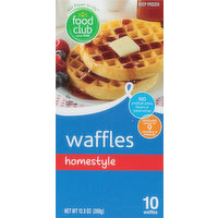 Food Club Waffles, Homestyle, 10 Each