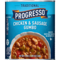 Progresso Soup, Chicken & Sausage Gumbo, Traditional, 19 Ounce