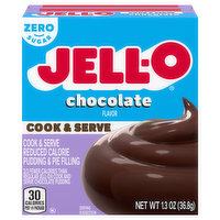 Jell-O Pudding & Pie Filling, Reduced Calorie, Zero Sugar, Chocolate Flavor, 1.3 Ounce