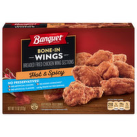 Banquet Chicken Wings, Bone-In, Hot & Spicy, 11 Ounce